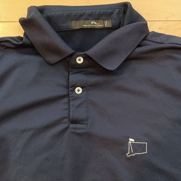 RLX Ralph Lauren Polo Shirt Mens Large Blue Golf Short Sleeve Logo Casual - Picture 2 of 6